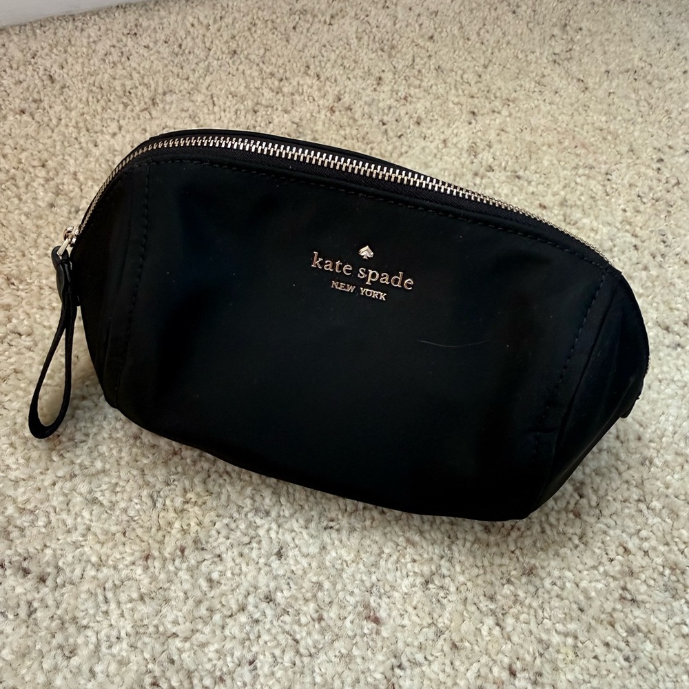 NWOT Kate Spade Black Nylon Make Up Bag